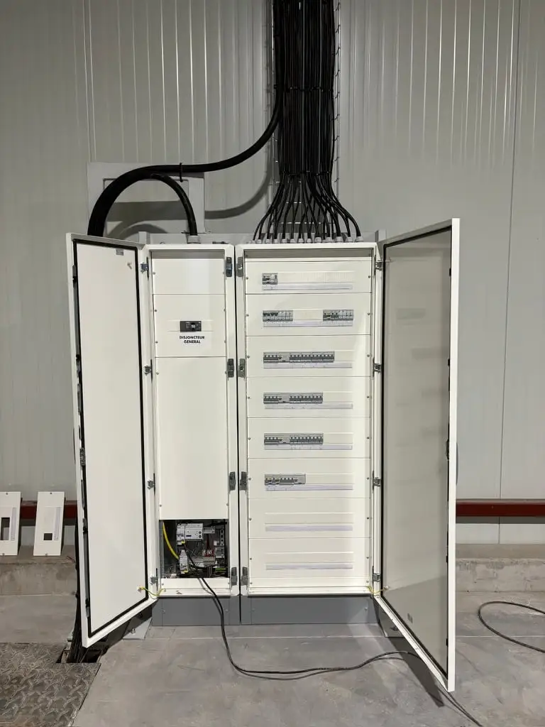 Armoire électrique et coffrets de distribution d'un bâtiment tertiaire